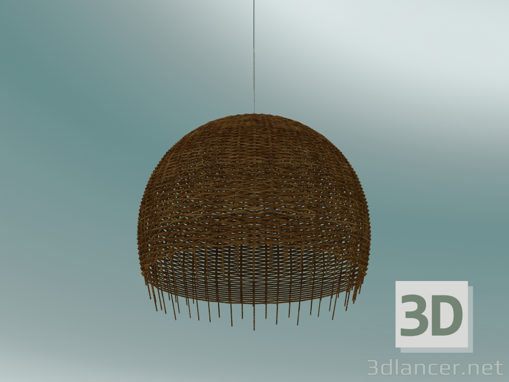 3d model Lámpara colgante en rattan (96) - vista previa