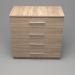 3d Chipboard chest of drawers model buy - render