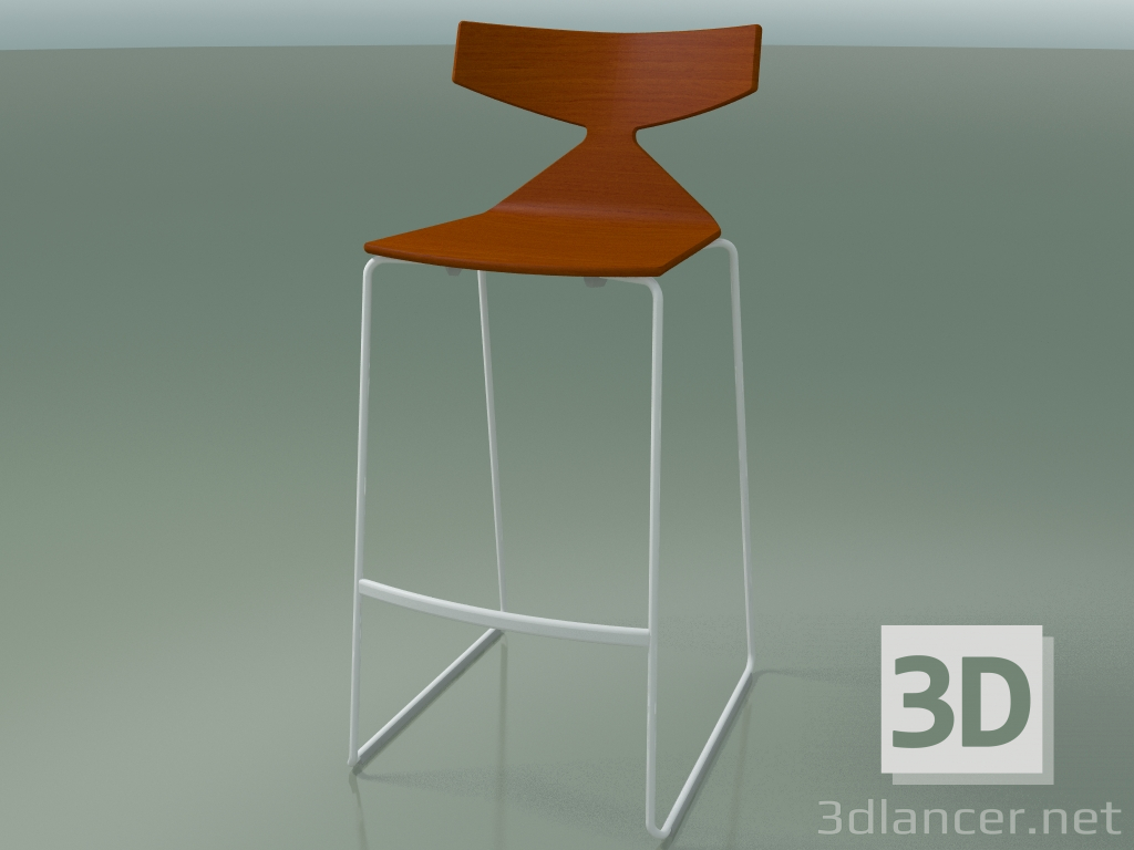 modello 3D Sgabello da bar impilabile 3704 (arancione, V12) - anteprima