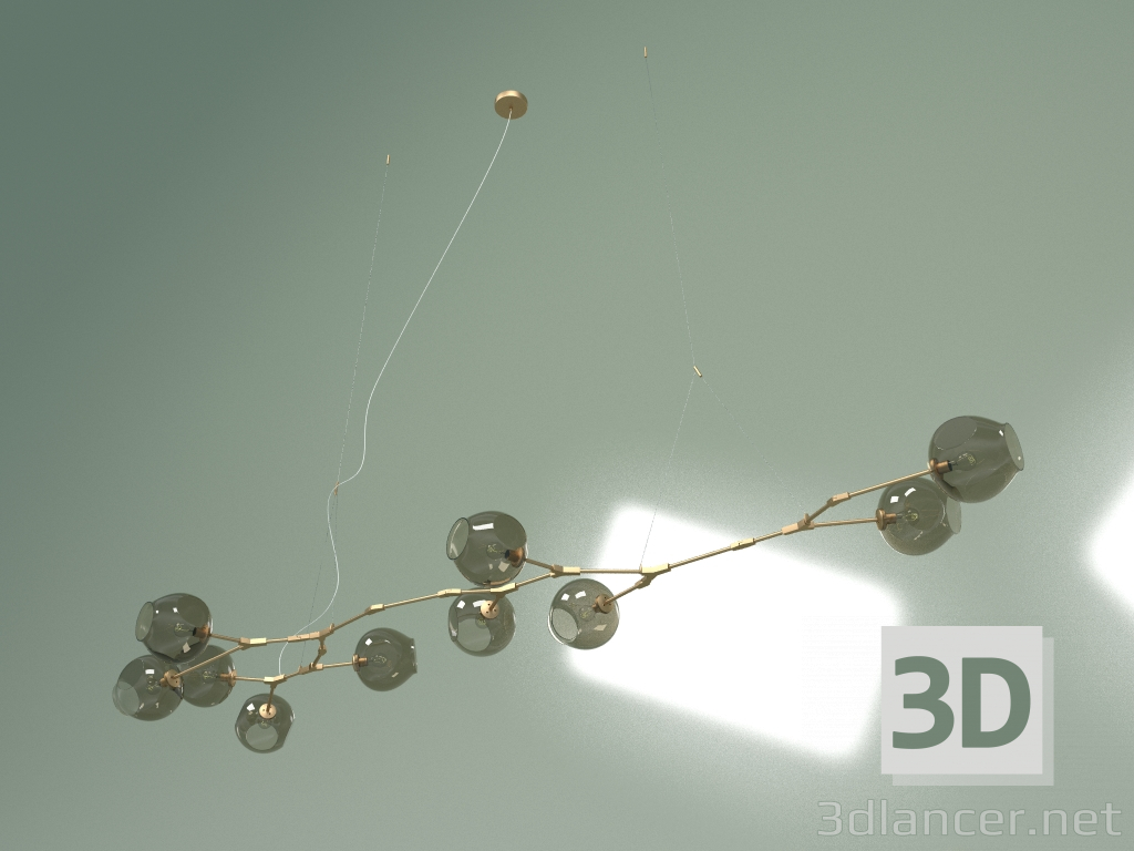 3d model Lámpara colgante Branching Bubbles Summer 10 luces (latón, coñac) - vista previa