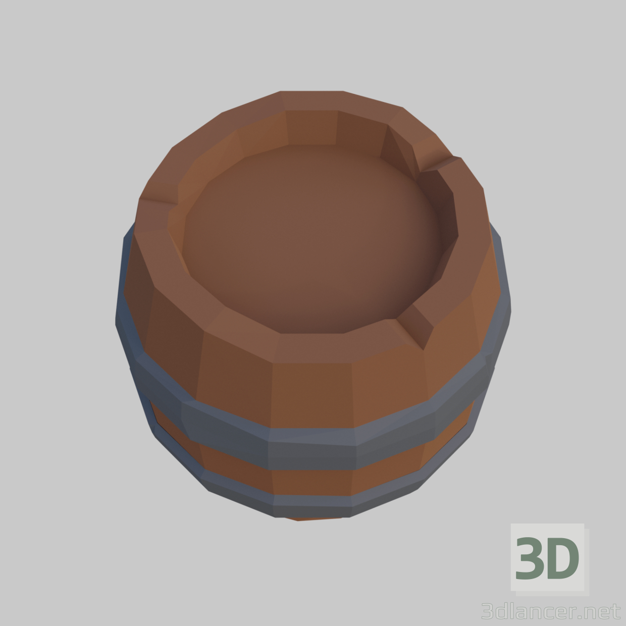 3 डी मॉडल लकड़ी का बैरल - पूर्वावलोकन