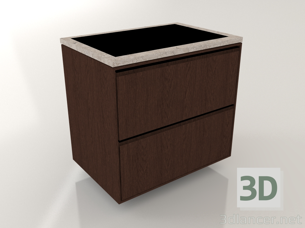 3d model Large induction hob and drawers 90 cm - preview