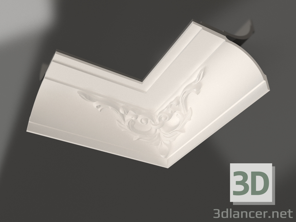 modèle 3D Corniche de plafond en plâtre KLU 031 2 (130x217x350x350) - preview