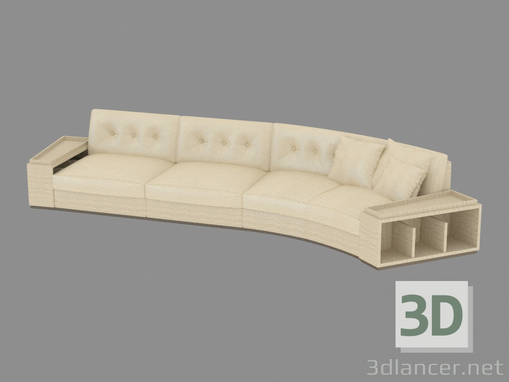 3d model Sofá de cuero moderna Circo Dorado (460х167х83) - vista previa