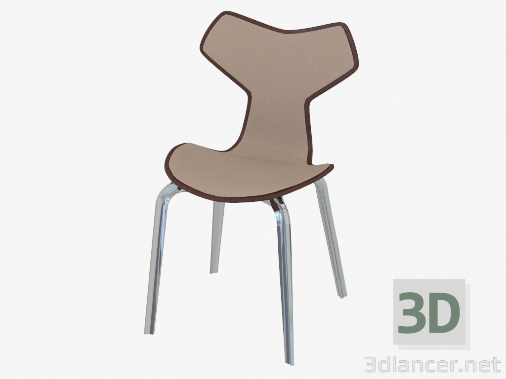 modello 3D Sedia con rivestimento in pelle e gambe enormi Grand Prix - anteprima