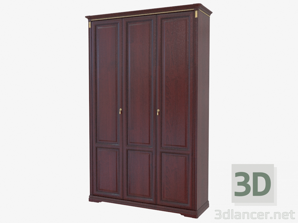 3d model Armario de tres puertas para el pasillo (1447x2240x468) - vista previa