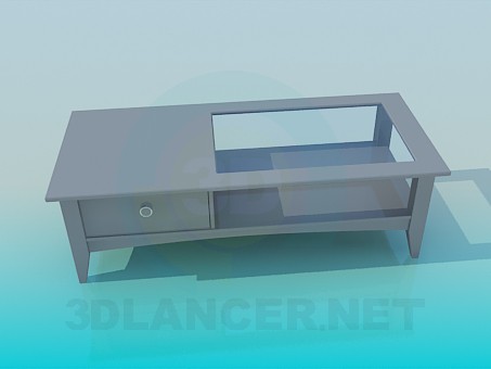 3d model Mesa de centro con cajón - vista previa