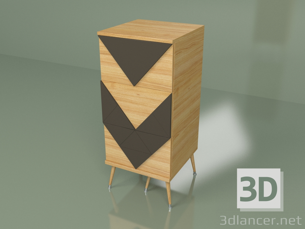 3d model Cómoda pequeña Slim Woo (marrón oscuro) - vista previa