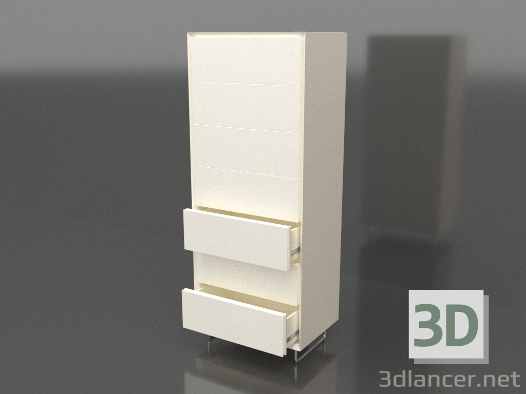 3d model Cómoda TM 013 (abierta) (600x400x1500, color plástico blanco) - vista previa