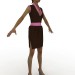 3d model Dress-chocolate tulip pink - preview