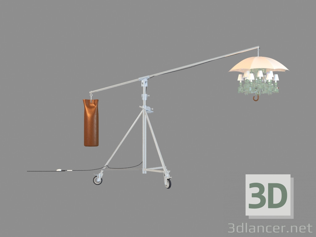 modello 3D Torcia Lampada da terra Marie Coquine 12L Lampadario bianco 2 608 062 - anteprima