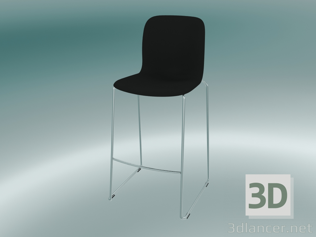 3d model Taburete de bar en un trineo - vista previa