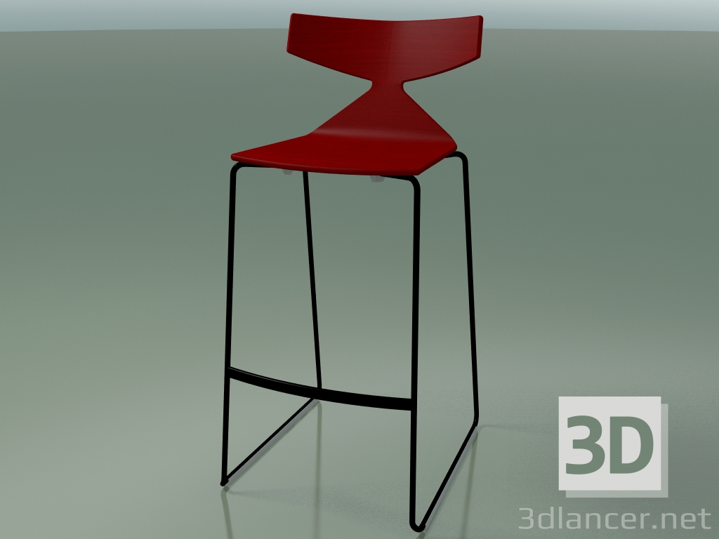 3D Modell Stapelbarer Barhocker 3704 (Rot, V39) - Vorschau