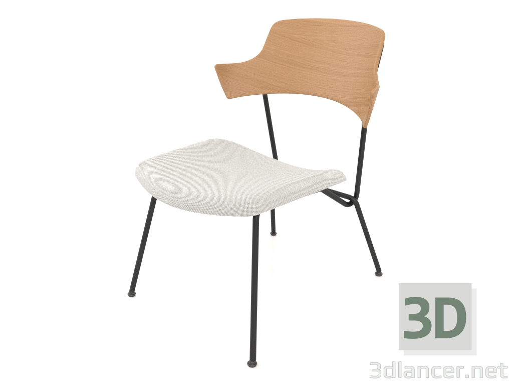 3d model Silla baja Strain con reposabrazos y asiento blando h77 - vista previa