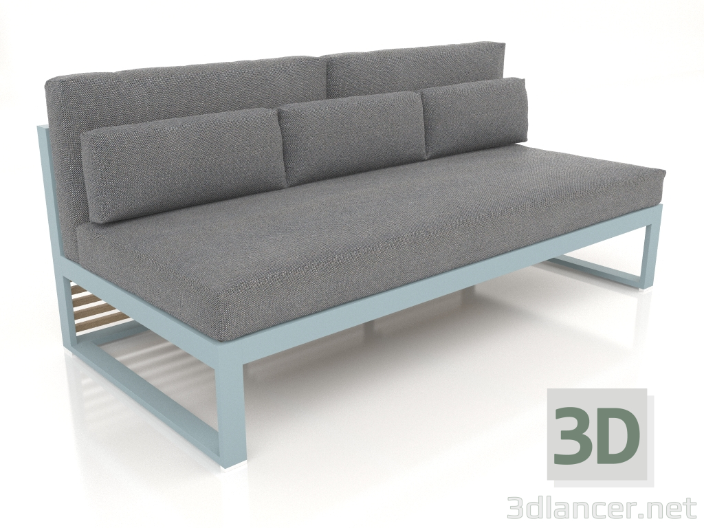 modèle 3D Canapé modulable, section 4, dossier haut (Bleu gris) - preview