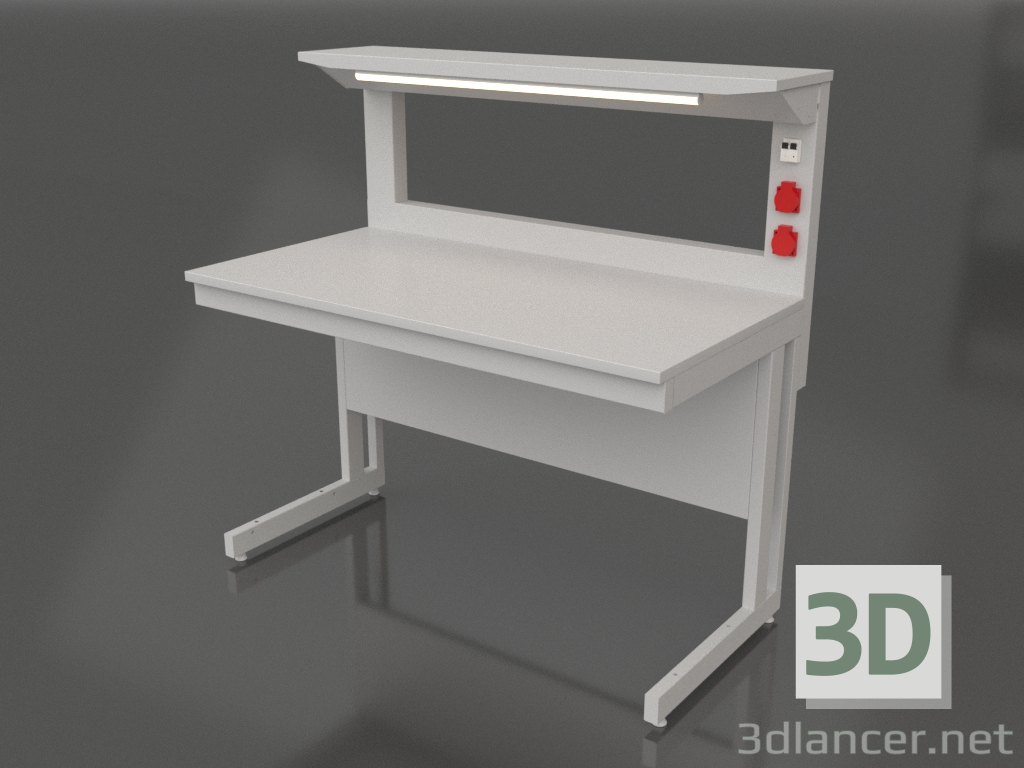 modello 3D Tavolo da laboratorio con ripiano 1200 CM 700 - anteprima modello 3D Tavolo da laboratorio con ripiano 1200 CM 700 - anteprima