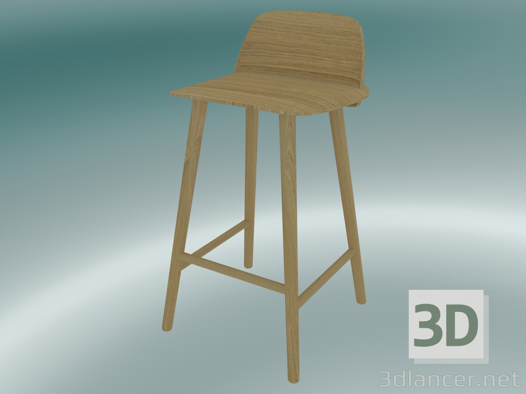 Modelo 3d Banqueta alta Nerd (65 cm, carvalho) - preview