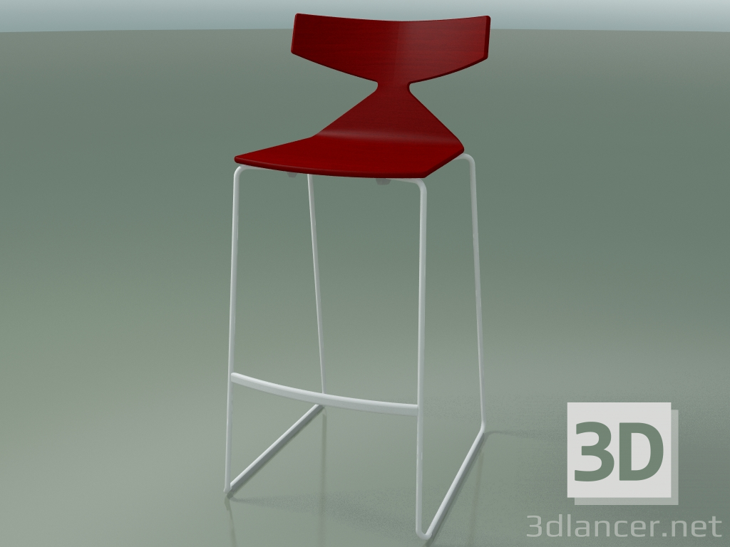 Modelo 3d Tamborete de barra empilhável 3704 (vermelho, V12) - preview