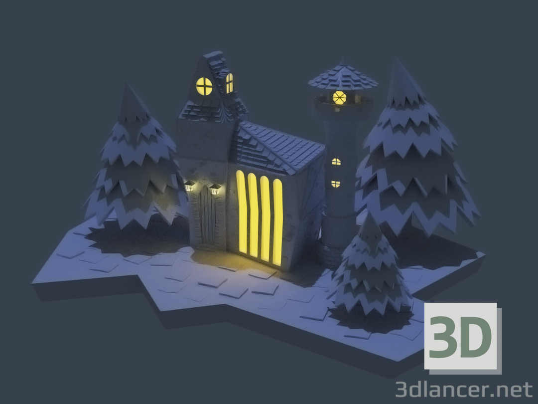 3d Lowpoly fairy-tale house (Казковий будиночок) модель купити - зображення