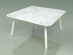 Table basse 011 (Métal Lait, Marbre de Carrare)