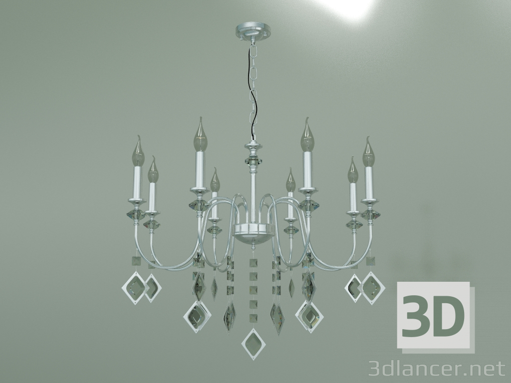 modèle 3D Lustre suspendu Telao 10110-8 (chrome-cristal fumé) - preview