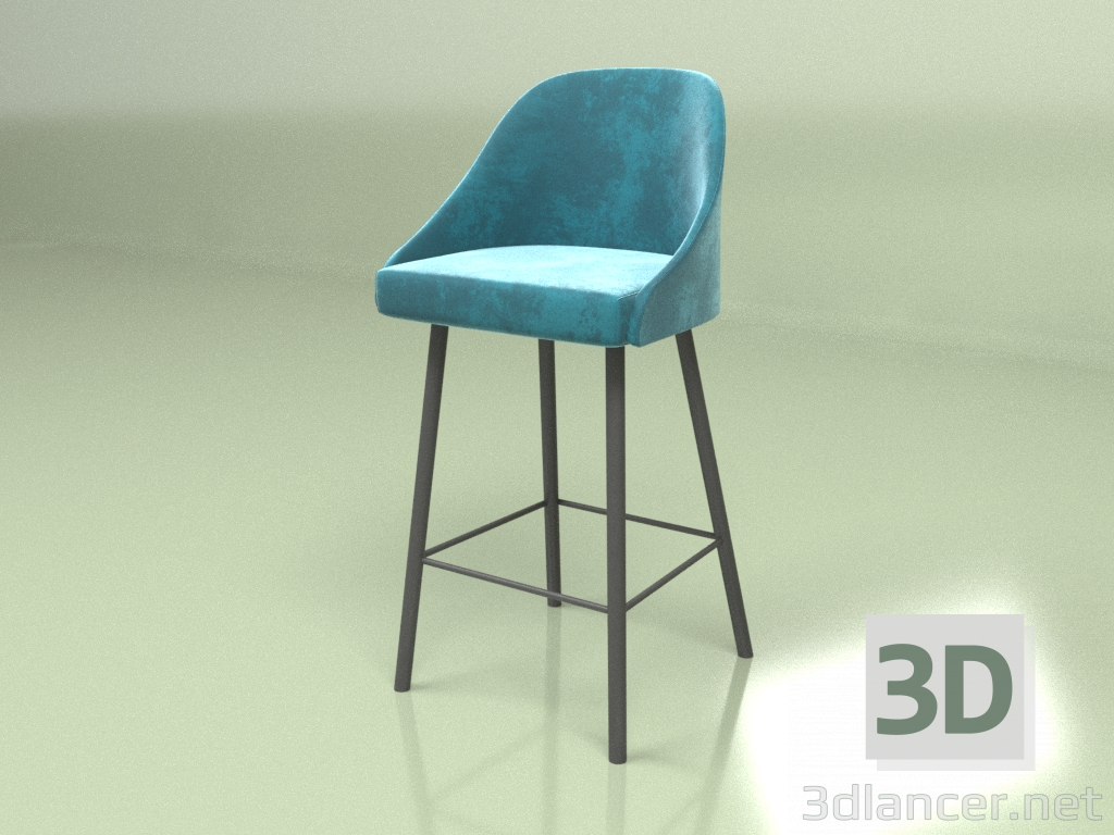 3D modeli Bar taburesi Pudra Tarzı - önizleme