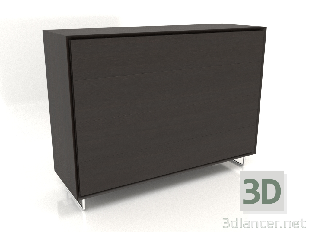 Modelo 3d Cômoda TM 014 (1200x400x900, madeira marrom escuro) - preview