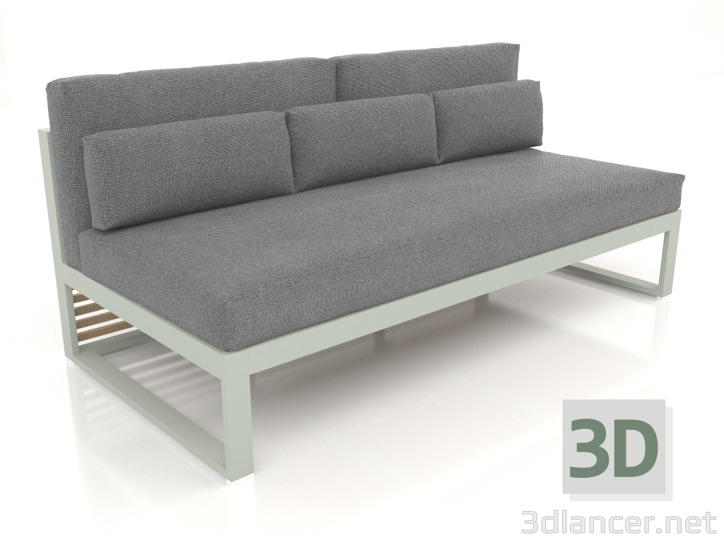 3d model Modular sofa, section 4, high back (Cement gray) - preview