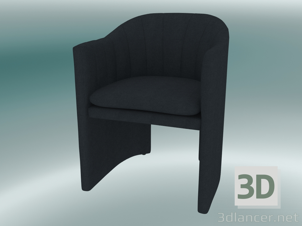 modello 3D Sedia da pranzo, mocassino da ufficio (SC24, H 79cm, 57x59cm, Velvet 10 Twilight) - anteprima