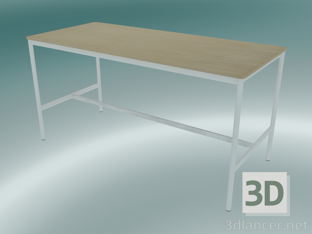 3d model Mesa rectangular Base Alta 85x190x95 (Roble, Blanco) - vista previa