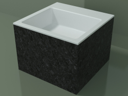 Lavabo da appoggio (01R122302, Nero Assoluto M03, L 48, P 48, H 36 cm)