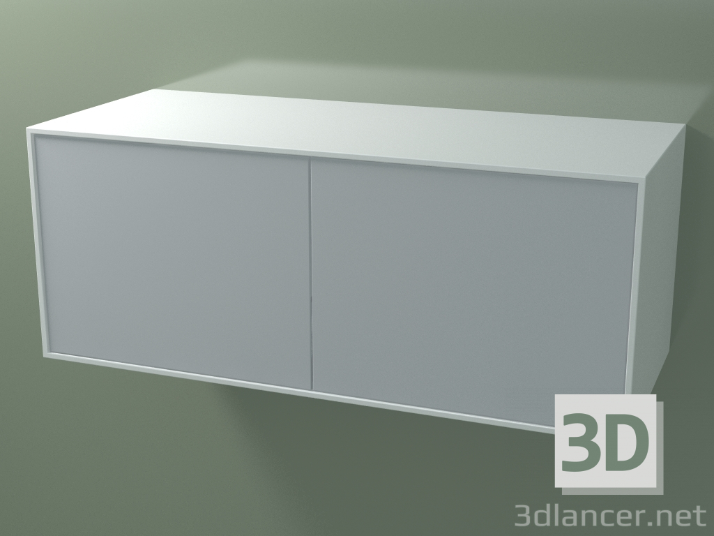 3D Modell Doppelbox (8AUEBB03, Gletscherweiß C01, HPL P03, L 120, P 50, H 48 cm) - Vorschau