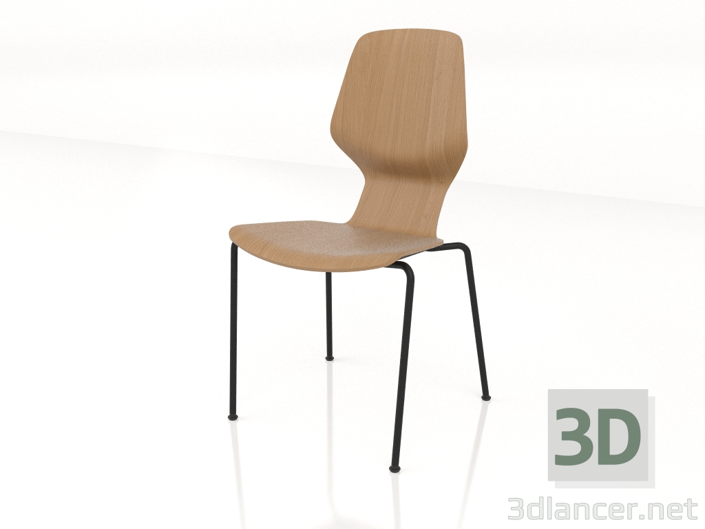 3d model Silla con patas de metal D16 mm - vista previa