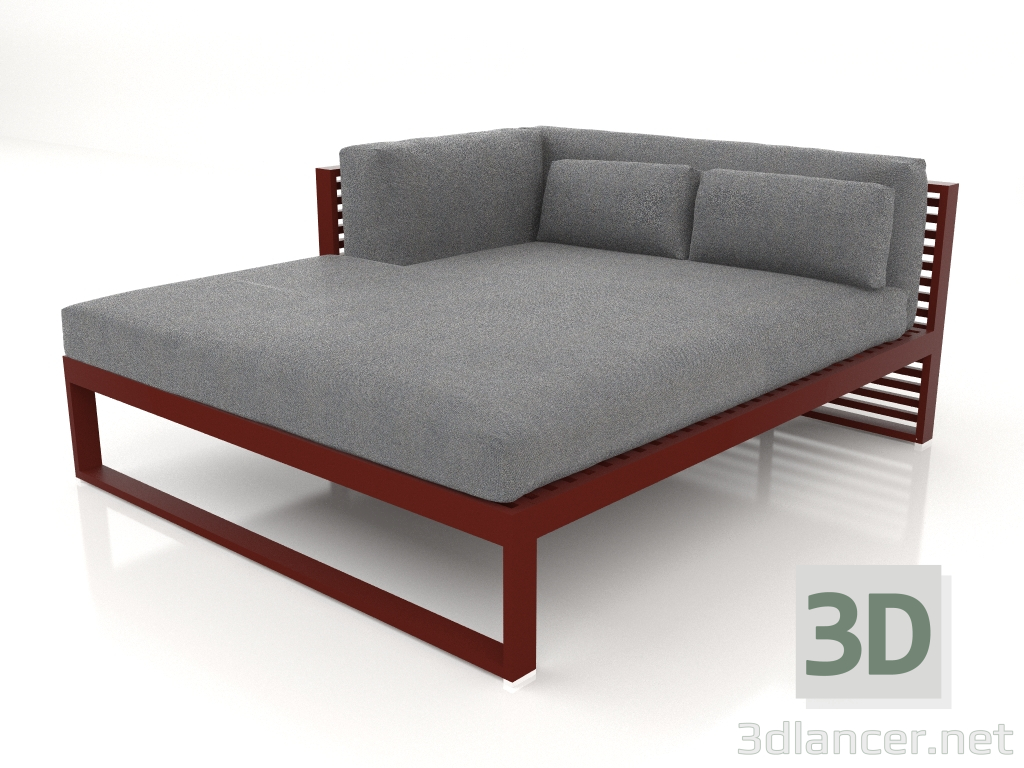 3d model XL modular sofa, section 2 left (Wine red) - preview