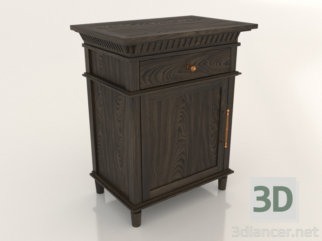 3d model Chest of drawers (1 section) with doors - preview