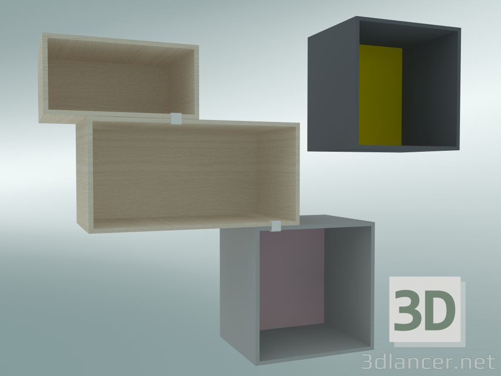 3d model Mini sistema de almacenamiento apilado - vista previa