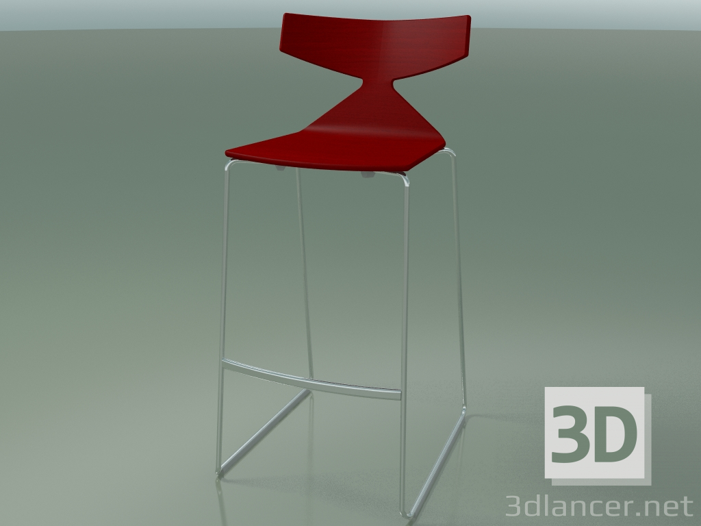 3d model Chair stackable bar 3704 (Red, CRO) - preview