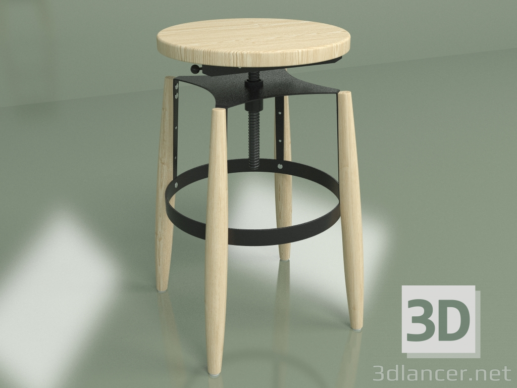 3d model Semi-bar chair Rocket (black matte) - preview