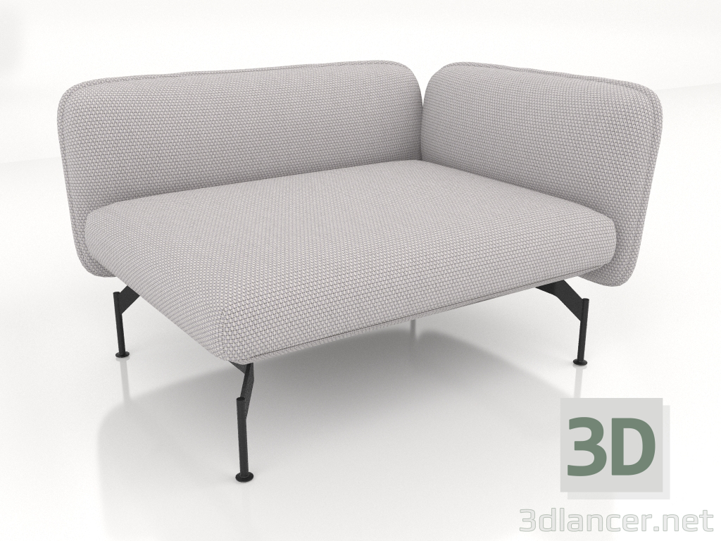 3d model Sofa module 1.5 seats with an armrest on the right - preview