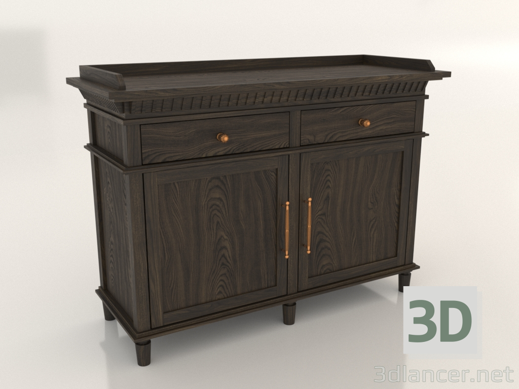 3d model Waiter station with door (2 sections) - preview