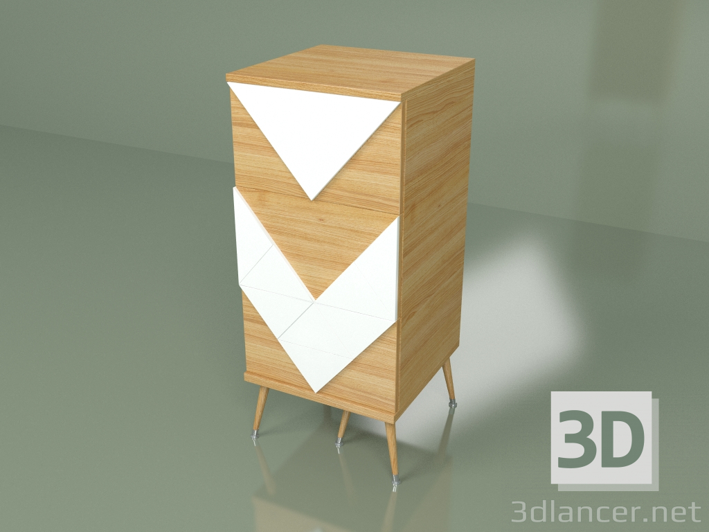 modèle 3D Petite commode Slim Woo (blanc) - preview