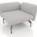 3d model 1-seater sofa module with an armrest on the right - preview