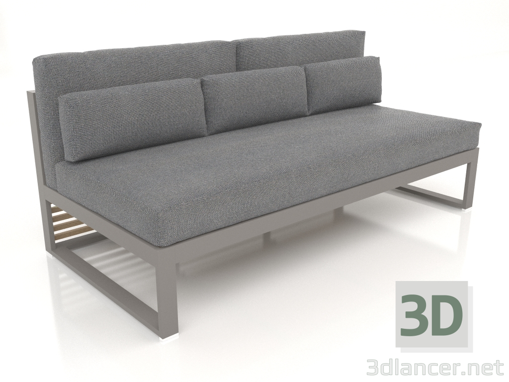 modèle 3D Canapé modulable, section 4, dossier haut (Gris quartz) - preview