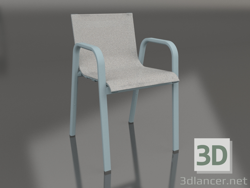 modèle 3D Chaise de salle à manger (bleu gris) - preview