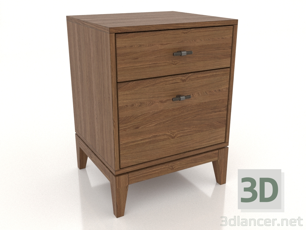 3d model Bedside table 450 mm (light walnut) - preview