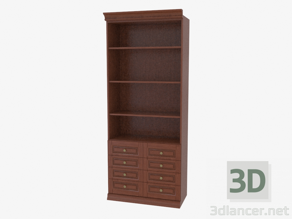 3d model Bookcase with open shelves (3841-07) - preview