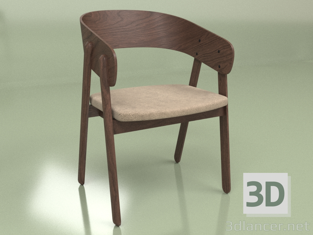 3d model Chair Devlin (walnut, dark beige) - preview