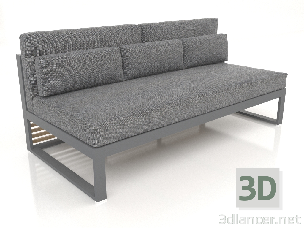 3d model Sofá modular, sección 4, respaldo alto (Antracita) - vista previa