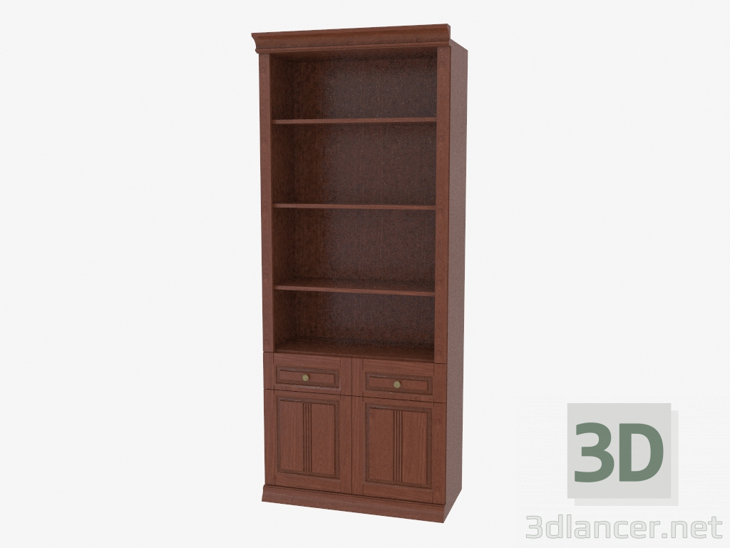 3d model Bookcase with open shelves (3841-10) - preview