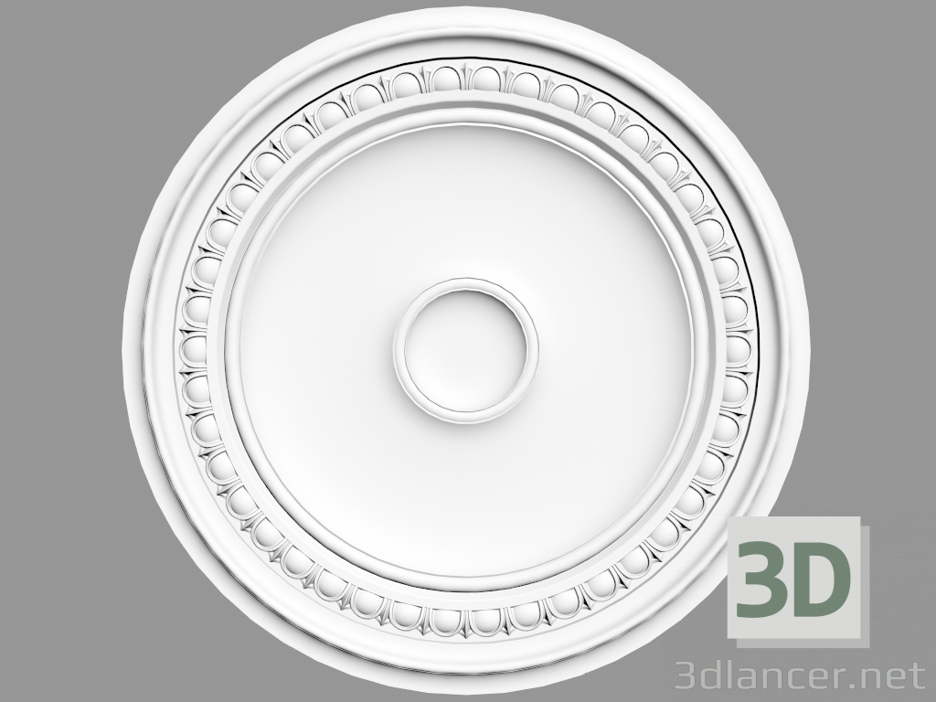 3D Modell Deckenauslass R77 (62 x 62 x 4,2 - Ø 62 cm) - Vorschau